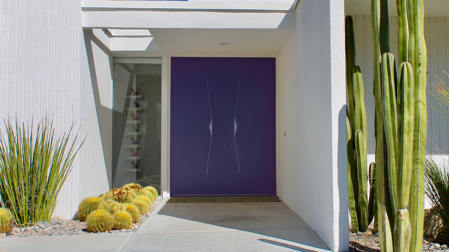 Aubergine front doors