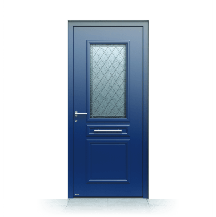 Blue front doors