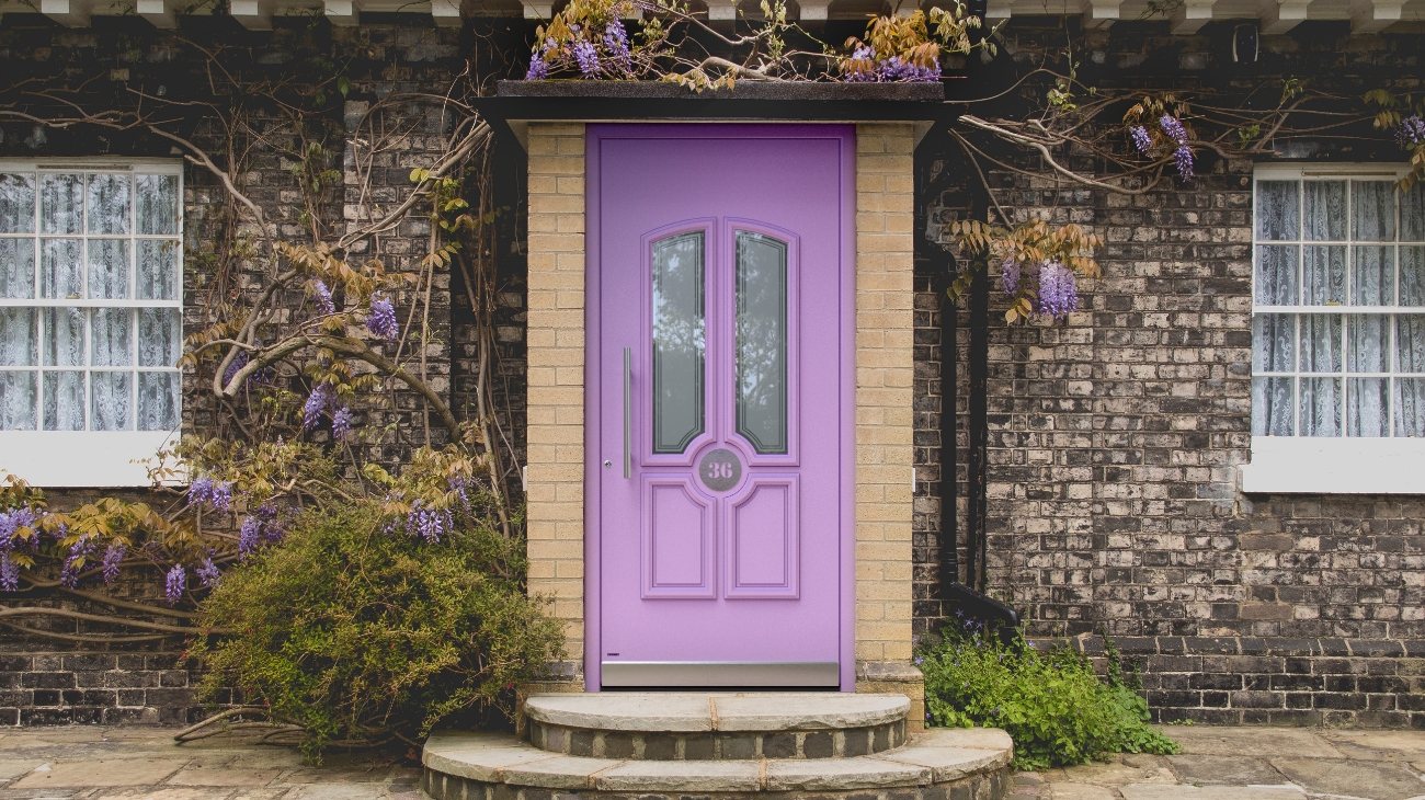 Doors in lilac and purple colour