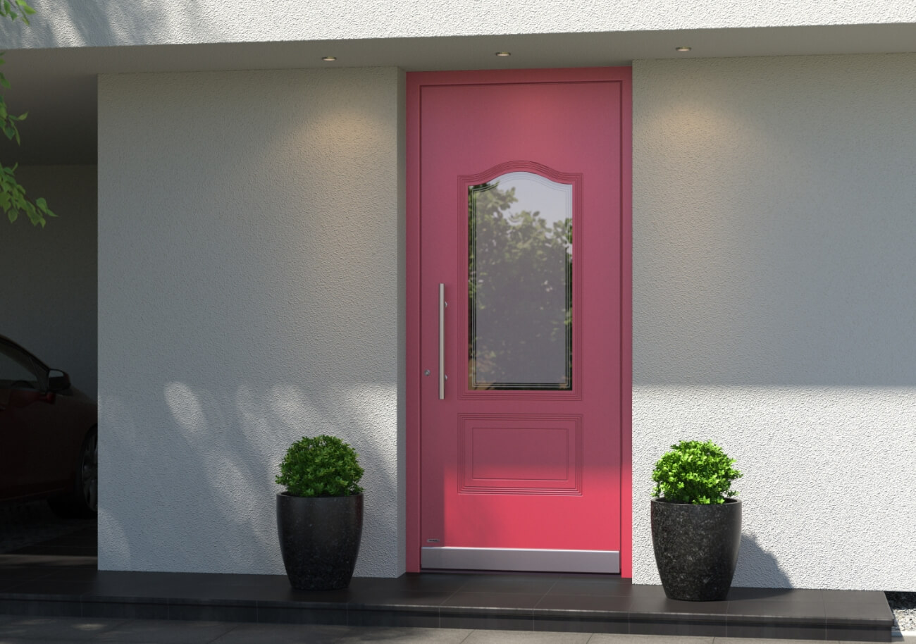 Classic pink front door