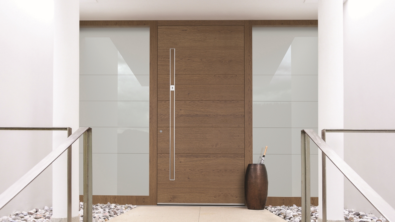 Contemporary external doors made of wood