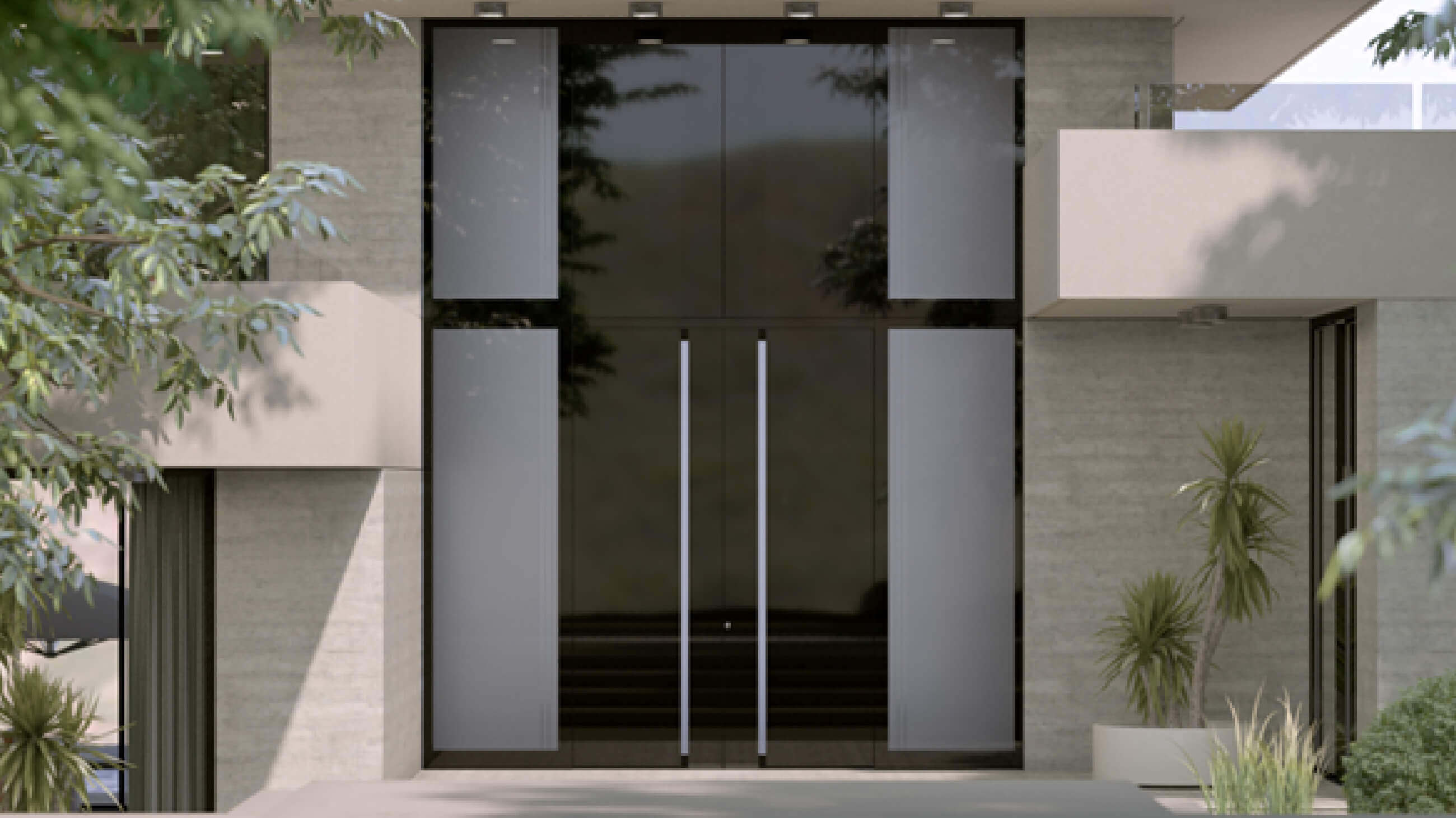 Modern entrances with sidelights
